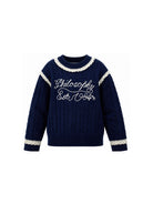 Maglione per bambina Philosophy di Lorenzo Serafini Kids blu con dettagli in pizzo I9H612 8716 056S PHILOSOPHY KIDS 