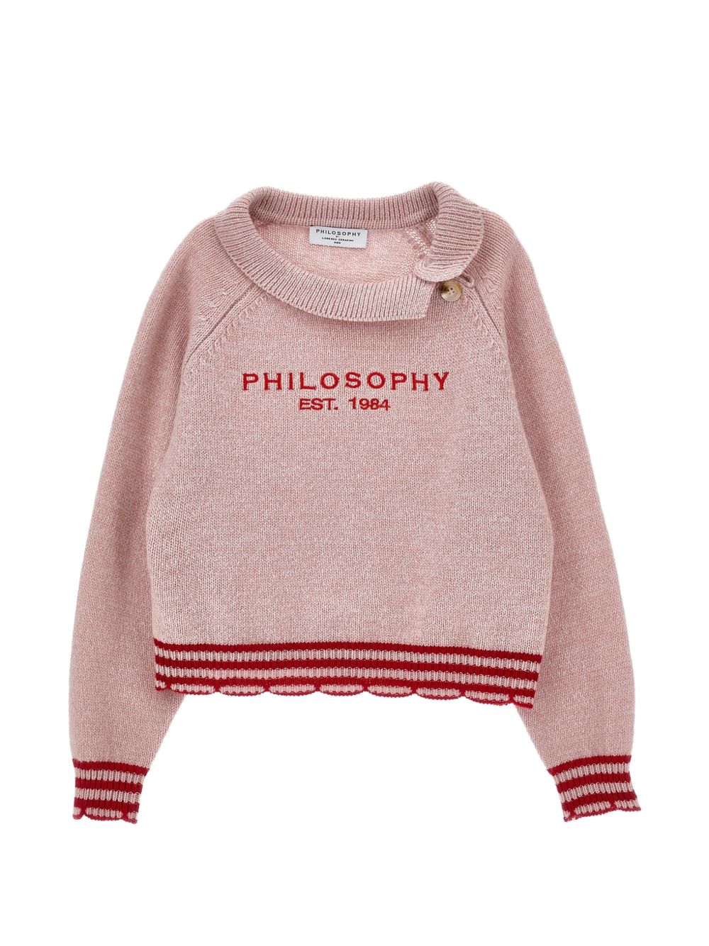 Maglione per bambina Philosophy Kids rosa con bordo a contrasto I9H614 8715 0091 PHILOSOPHY KIDS 