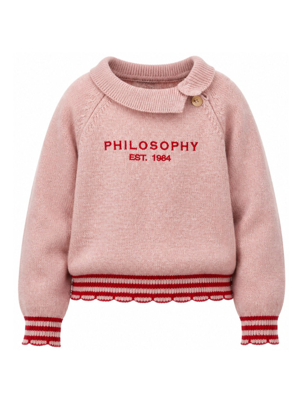 Maglione per bambina Philosophy Kids rosa con bordo a contrasto I9H614 8715 0091 PHILOSOPHY KIDS 