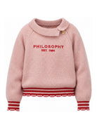 Maglione per bambina Philosophy Kids rosa con bordo a contrasto I9H614 8715 0091 PHILOSOPHY KIDS 