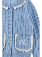 Felpa per bambina Philosophy di Lorenzo Serafini Kids azzurra con logo ricamato sul retro I9H802 8716 0052 PHILOSOPHY KIDS 