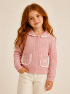 Maglione per bambina Philosophy di Lorenzo Serafini Kids rosa con maglia intrecciata I9H802 8716 0091 PHILOSOPHY KIDS 
