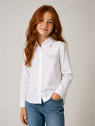 Camicia per bambina Pinko Kids bianca con colletto classico KFCA0420CA027 0928 PINKO KIDS 