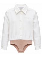 Camicia per bambina Pinko Kids bianca con logo ricamato sul davanti KFCA0430CA027 B000 PINKO KIDS 