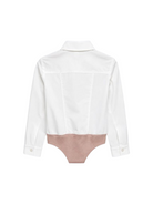 Camicia per bambina Pinko Kids bianca con logo ricamato sul davanti KFCA0430CA027 B000 PINKO KIDS 