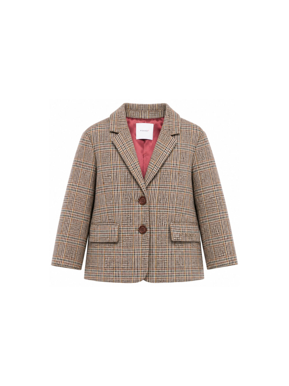 Giacca per bambina Pinko Kids marrone con motivo a quadri KFGC0090TQ006 D999 PINKO KIDS 