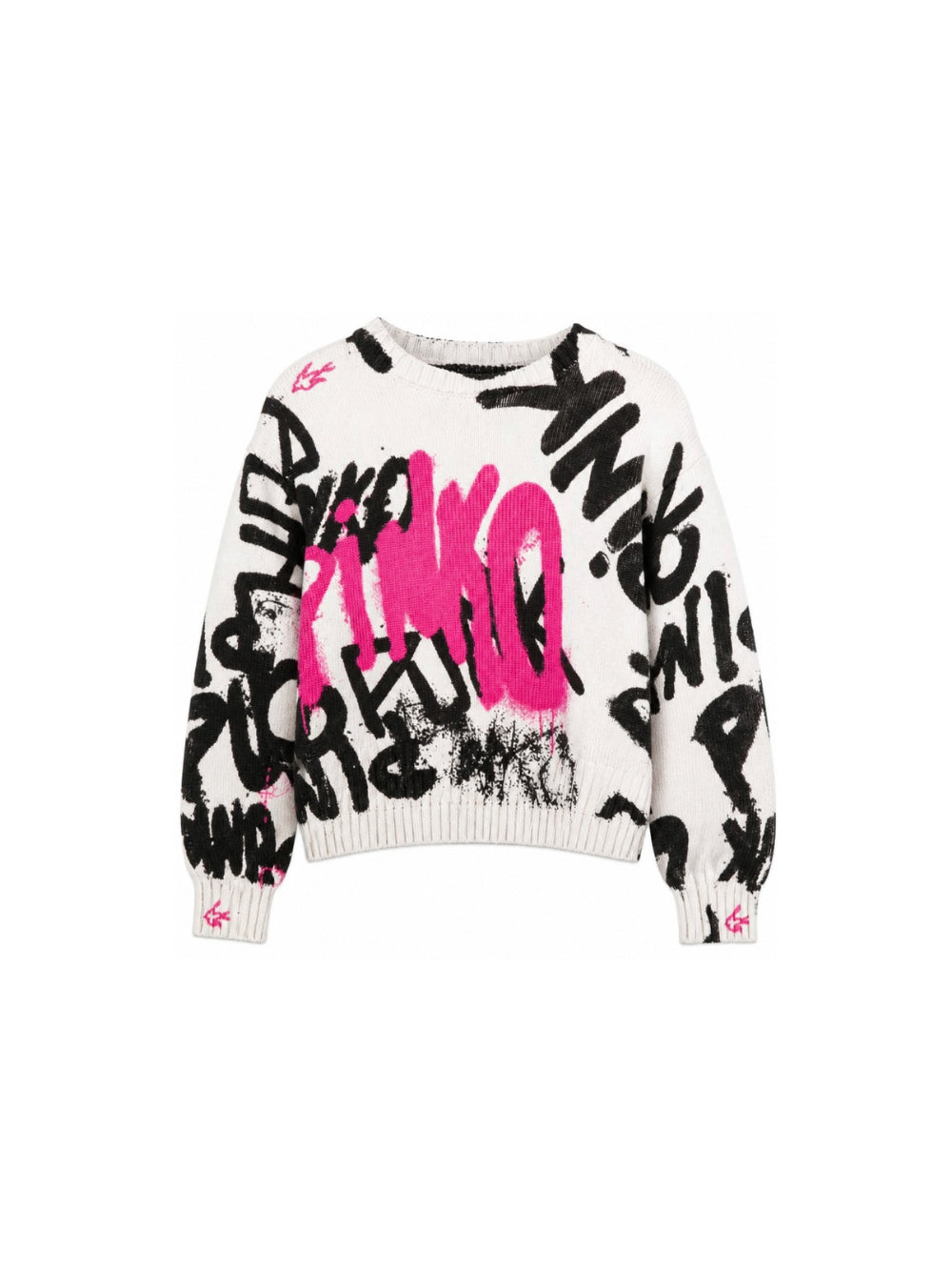 Maglione per bambina Pinko Kids bianco con stampa grafica all-over KFMA036CFL155 D572 PINKO KIDS 