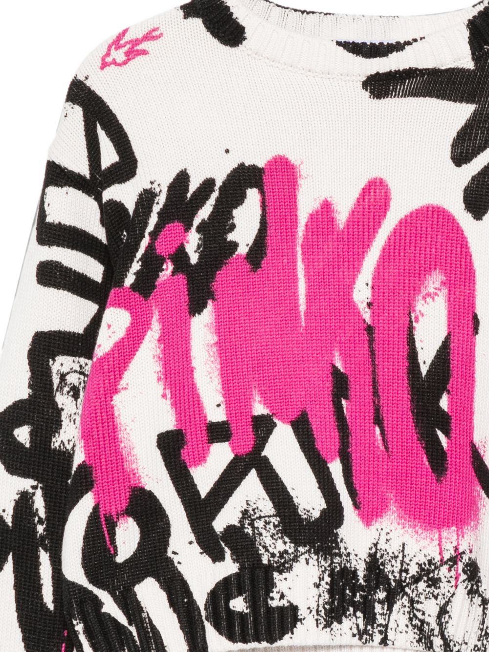 Maglione per bambina Pinko Kids bianco con stampa grafica all-over KFMA036CFL155 D572 PINKO KIDS 