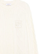 Maglione per bambina Pinko Kids bianco con logo sul davanti KFMA039CFL153 0078 PINKO KIDS 