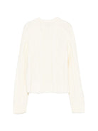Maglione per bambina Pinko Kids bianco con logo sul davanti KFMA039CFL153 0078 PINKO KIDS 