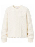 Maglione per bambina Pinko Kids bianco con logo sul davanti KFMA039CFL153 0078 PINKO KIDS 