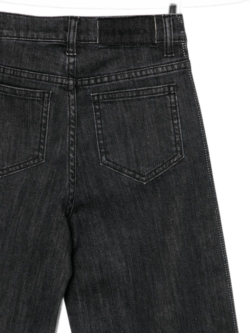 Jeans per bambina Pinko Kids grigio a gamba ampia con strass KFPA071CDS061 5026 PINKO KIDS 