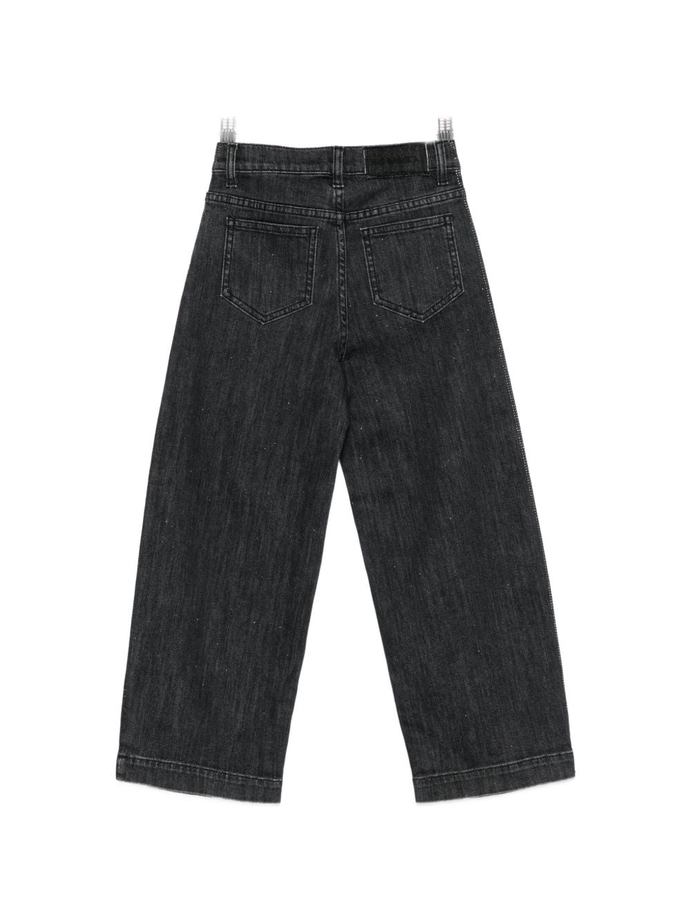 Jeans per bambina Pinko Kids grigio a gamba ampia con strass KFPA071CDS061 5026 PINKO KIDS 