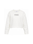Felpa per bambina Pinko Kids bianca con logo sul davanti KFTS070CJE018 0905 PINKO KIDS 