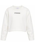 Felpa per bambina Pinko Kids bianca con logo sul davanti KFTS070CJE018 0905 PINKO KIDS 