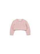 Cardigan per neonata Paz Rodriguez Kids rosa con rifinitura crochet 001-114153 35 PaZ RODRIGUEZ KIDS 