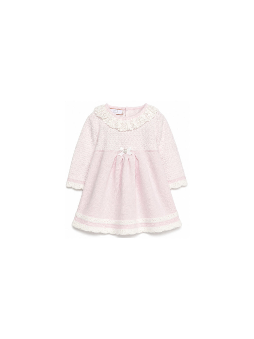 Abito per neonata Paz Rodriguez Kids rosa con bordo in pizzo 004-114215 3060 PaZ RODRIGUEZ KIDS 