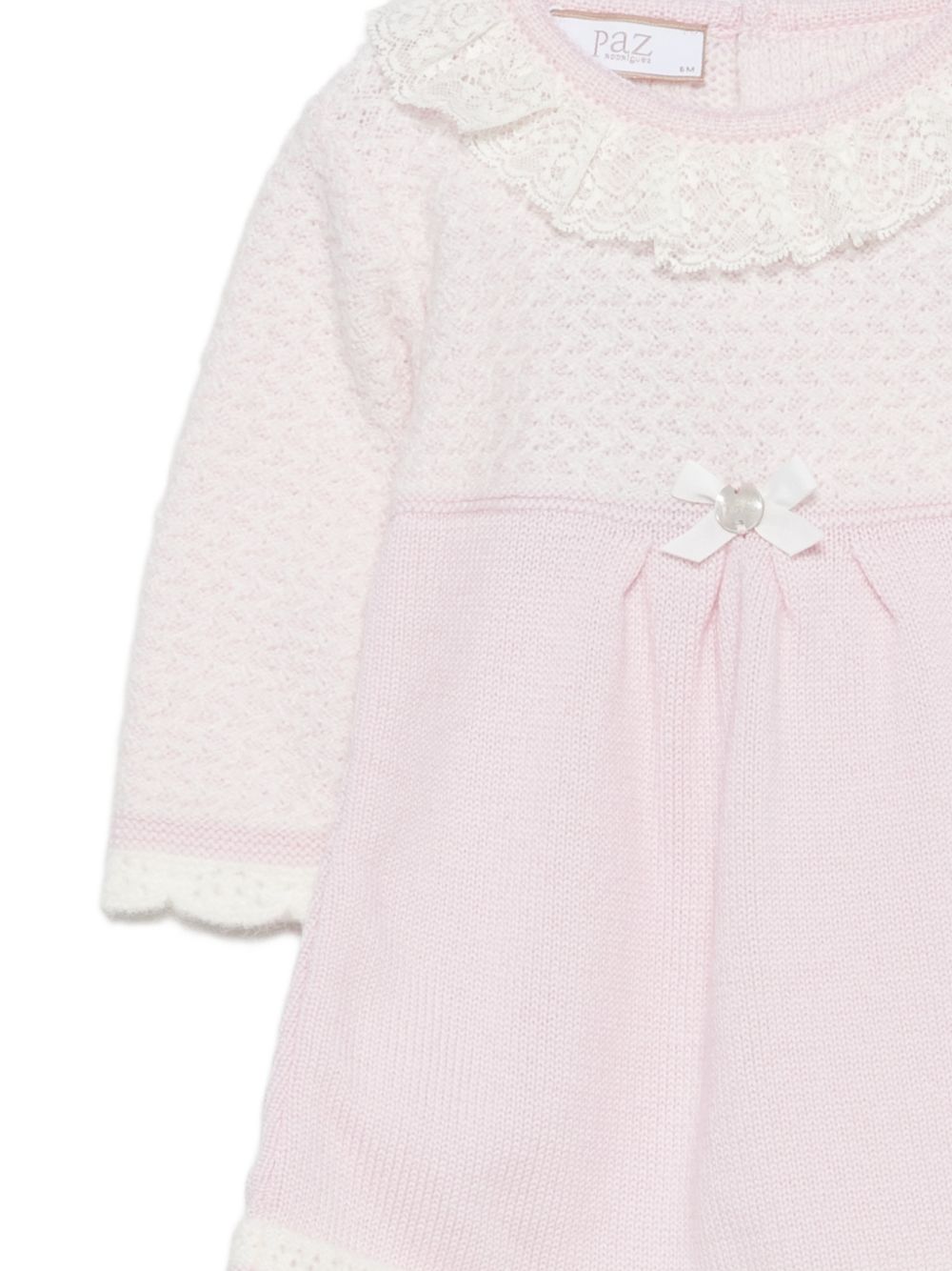Abito per neonata Paz Rodriguez Kids rosa con bordo in pizzo 004-114215 3060 PaZ RODRIGUEZ KIDS 