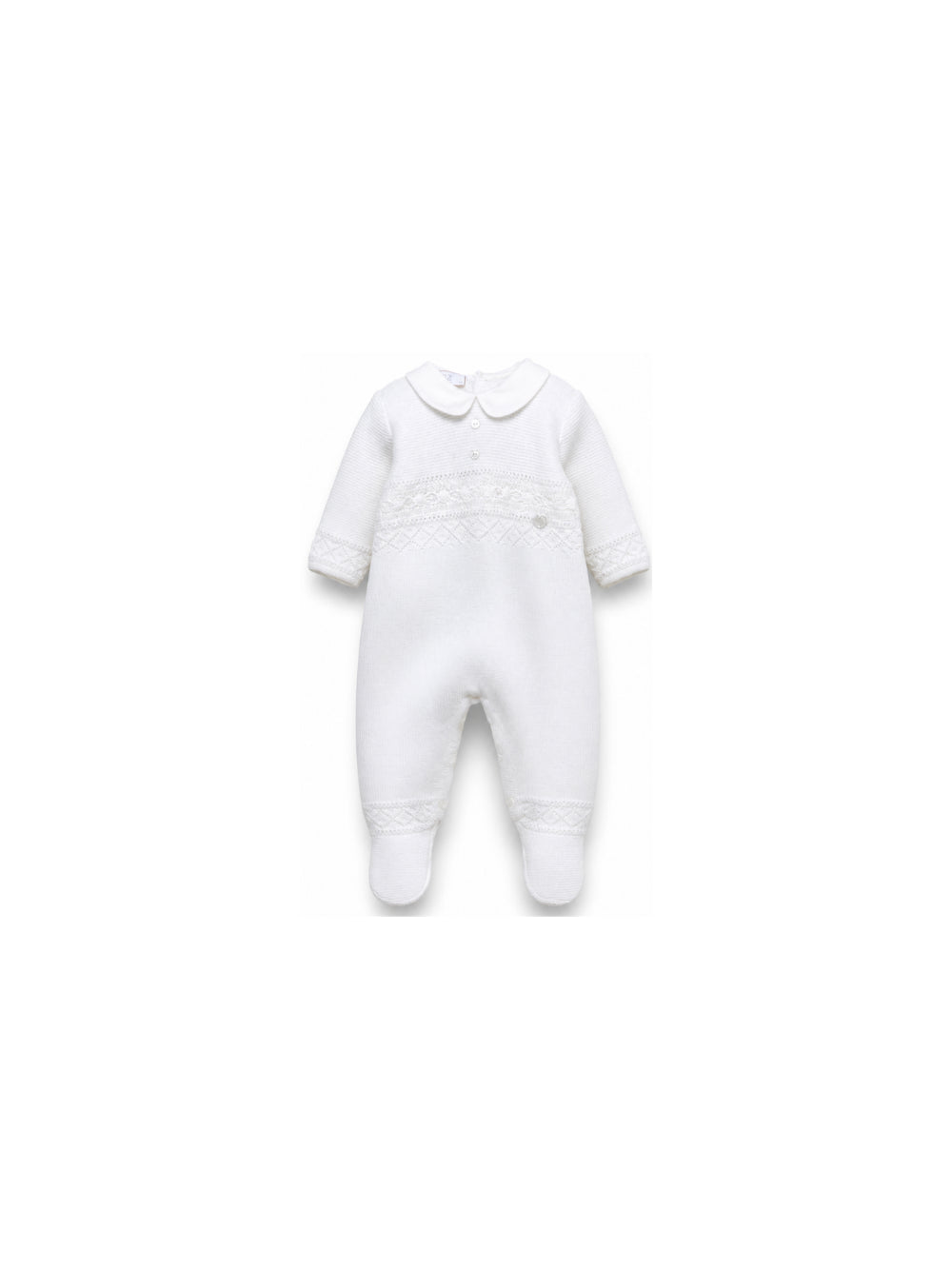 Tutina per neonati Paz Rodriguez Kids bianca con colletto alla Peter Pan 005-114016 6060 PaZ RODRIGUEZ KIDS 