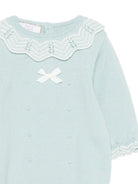 Tutina per neonati Paz Rodriguez Kids verde con colletto arrotondato con bordo a festone 005-114134 0316 PaZ RODRIGUEZ KIDS 