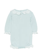 Tutina per neonati Paz Rodriguez Kids verde con colletto arrotondato con bordo a festone 005-114134 0316 PaZ RODRIGUEZ KIDS 