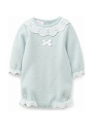 Tutina per neonati Paz Rodriguez Kids verde con colletto arrotondato con bordo a festone 005-114134 0316 PaZ RODRIGUEZ KIDS 