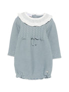 Tutina per neonato Paz Rodriguez Kids azzurra con colletto con punto smock 005-114174 180 PaZ RODRIGUEZ KIDS 