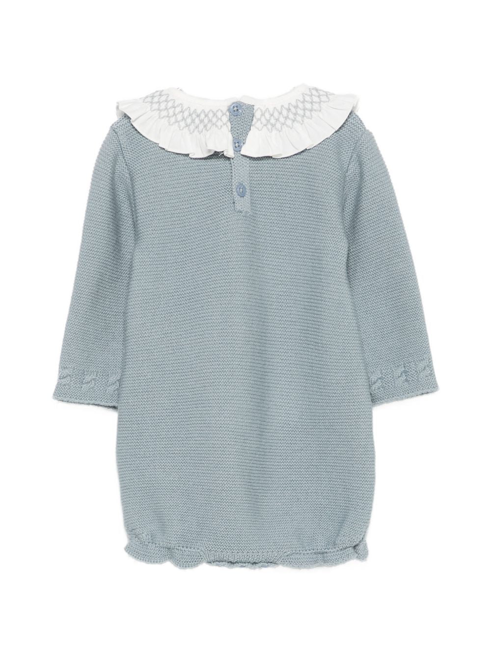 Tutina per neonato Paz Rodriguez Kids azzurra con colletto con punto smock 005-114174 180 PaZ RODRIGUEZ KIDS 