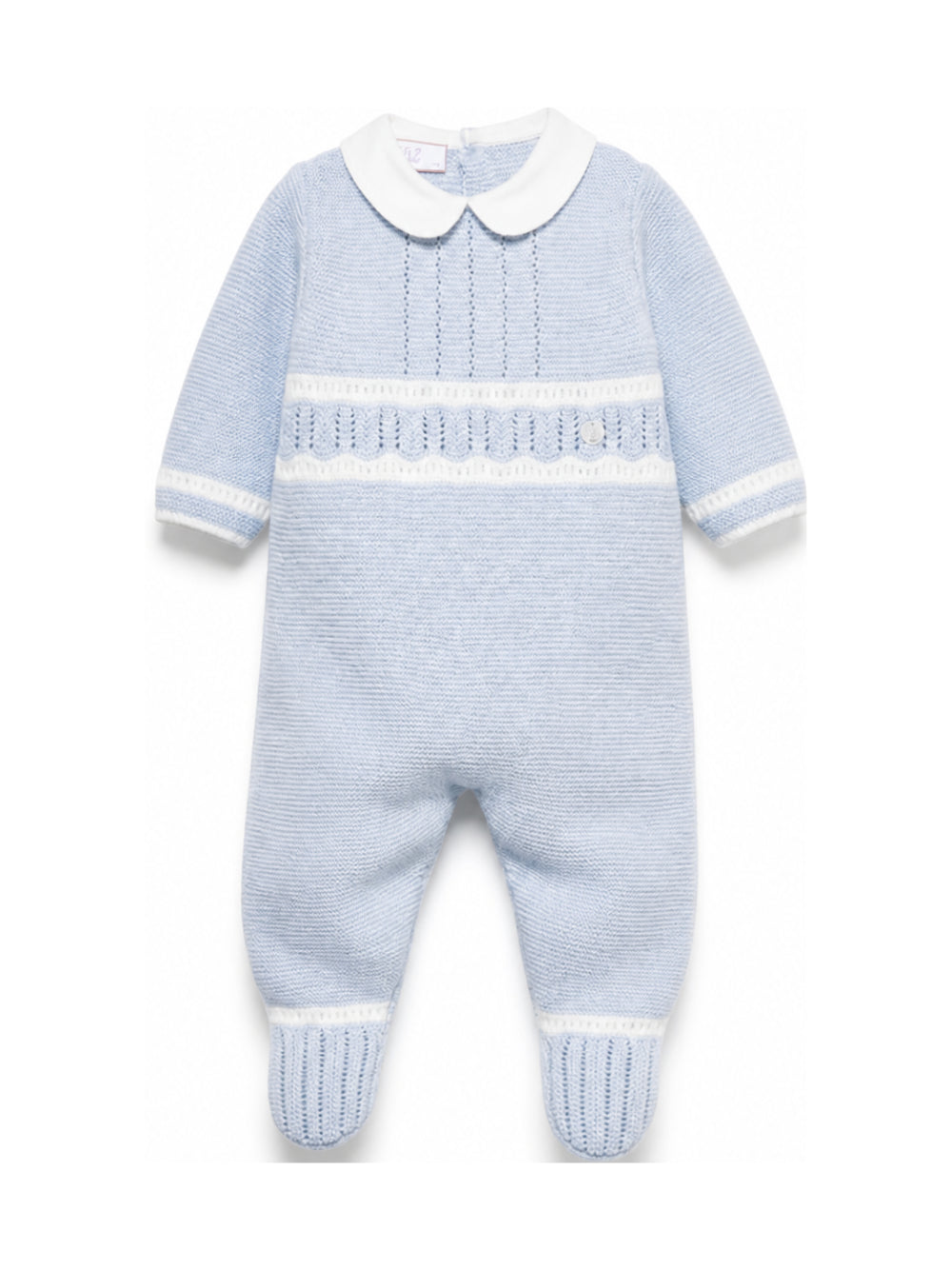 Tutina per neonati Paz Rodriguez Kids azzurra con lavorazione pointelle 005-124034 8060 PaZ RODRIGUEZ KIDS 