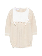 Tutina per neonata Paz Rodriguez Kids beige con maglia a punto legaccio 005-124037 7360 PaZ RODRIGUEZ KIDS 
