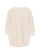 Tutina per neonata Paz Rodriguez Kids beige con maglia a punto legaccio 005-124037 7360 PaZ RODRIGUEZ KIDS 