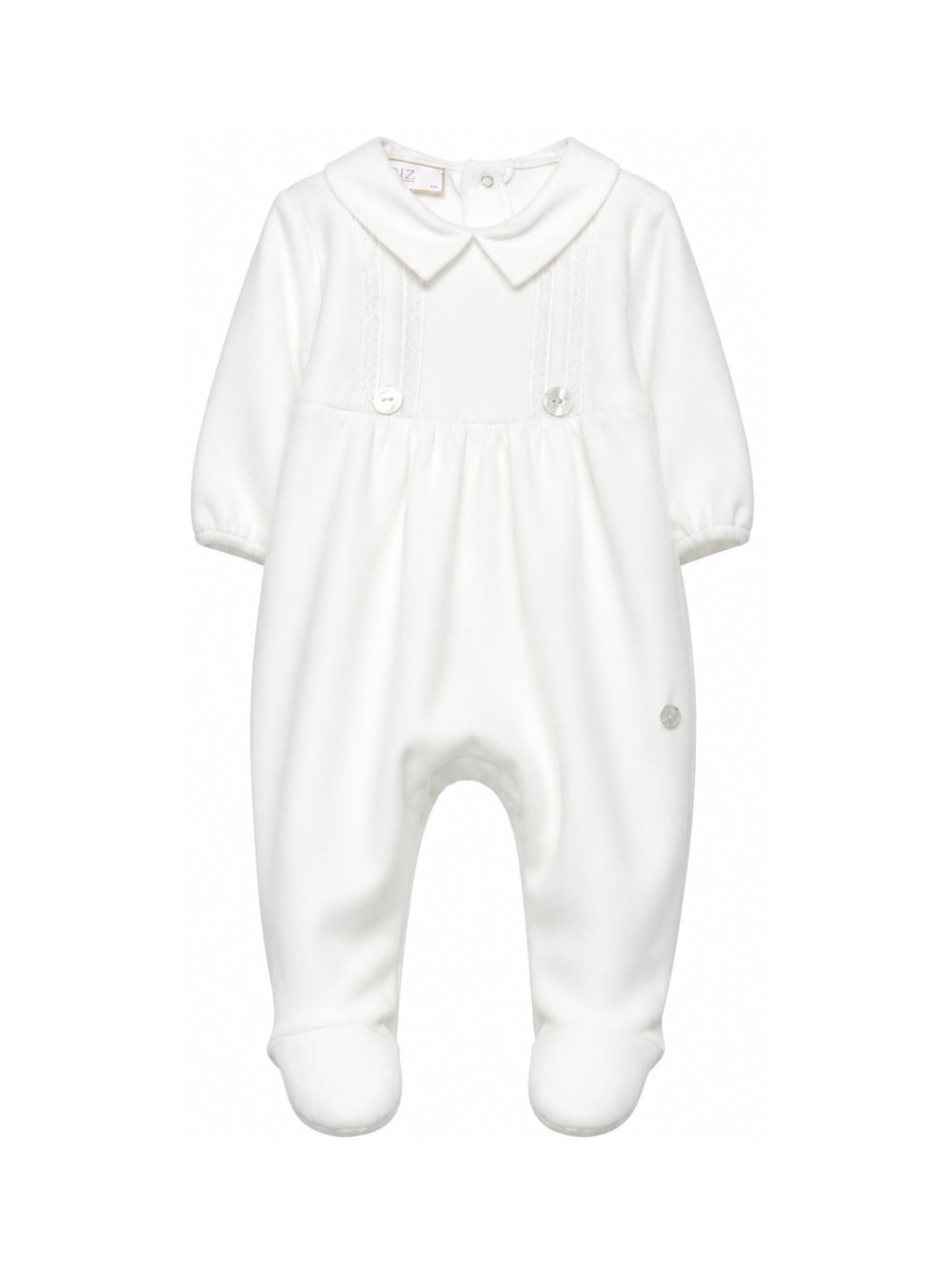 Tutina per neonato Paz Rodriguez Kids bianca con colletto a punta 005-193764 60 PaZ RODRIGUEZ KIDS 
