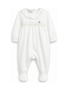 Tutina per neonata Paz Rodriguez Kids bianca con colletto bianco con volant 005-193767 60 PaZ RODRIGUEZ KIDS 