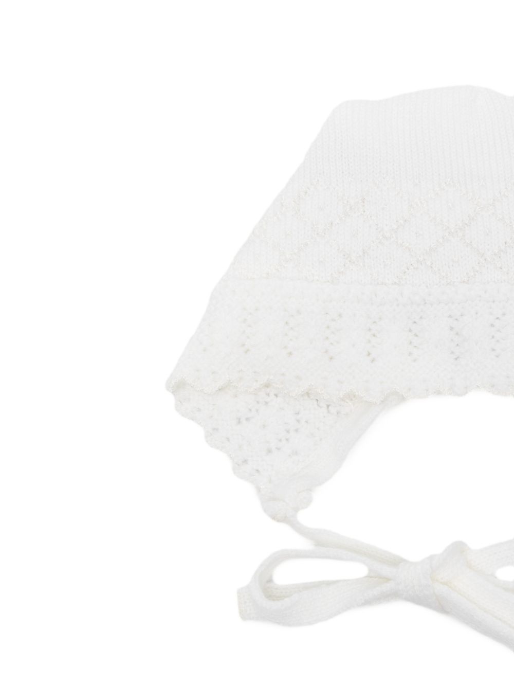 Cuffia per neonata Paz Rodriguez Kids bianco con lavorazione a pointelle 011-114011 6060 PaZ RODRIGUEZ KIDS 