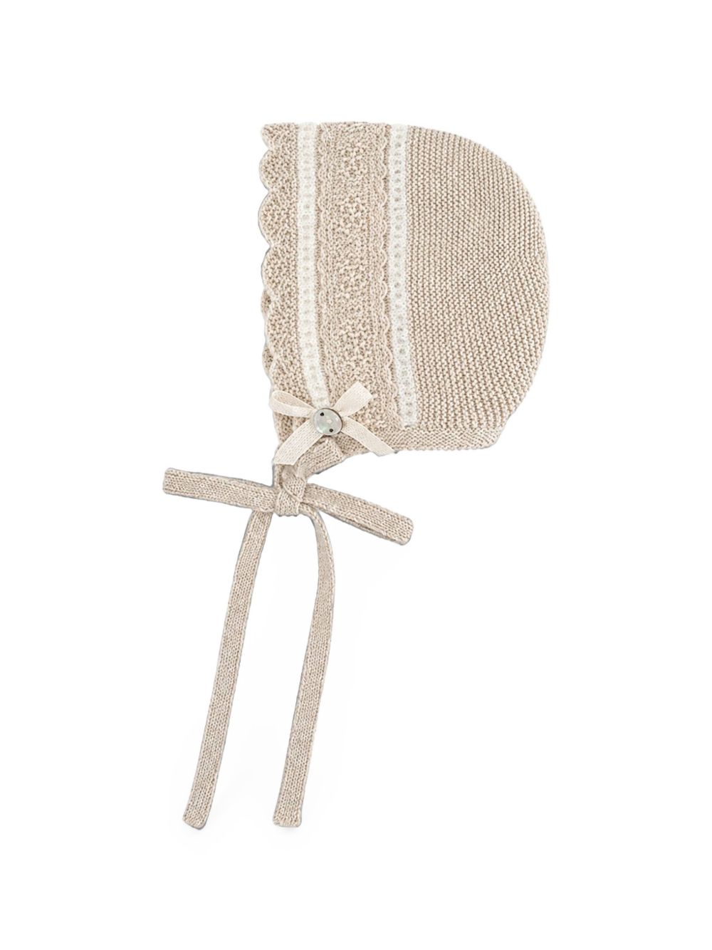 Cappello per neonati Paz Rodriguez Kids beige con design lavorato a maglia 011-124035 7360 PaZ RODRIGUEZ KIDS 