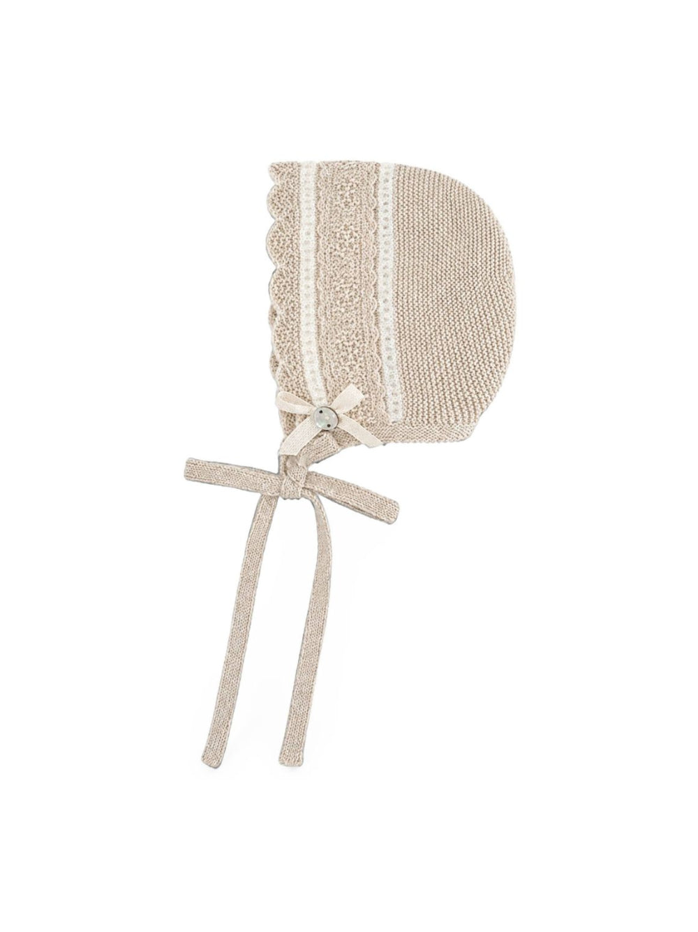 Cappello per neonati Paz Rodriguez Kids beige con design lavorato a maglia 011-124035 7360 PaZ RODRIGUEZ KIDS 