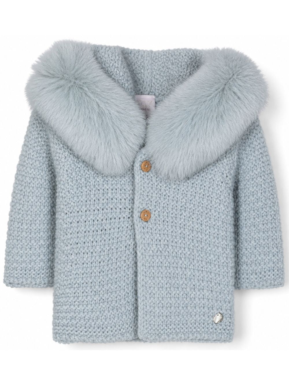 Cappotto con cappuccio Bambalina per neonato Paz Rodriguez blu co orlo dritto 012-130943 180 PaZ RODRIGUEZ KIDS 