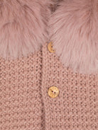 Cappotto per neonata Paz Rodriguez Kids rosa con design lavorato a maglia 012-130943 35 PaZ RODRIGUEZ KIDS 