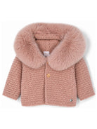 Cappotto per neonata Paz Rodriguez Kids rosa con design lavorato a maglia 012-130943 35 PaZ RODRIGUEZ KIDS 