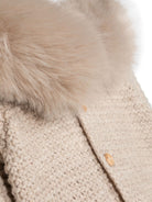 Cappotto per neonati Paz Rodriguez Kids beige con colletto in pelliccia cruelty-free 012-130943 59 PaZ RODRIGUEZ KIDS 