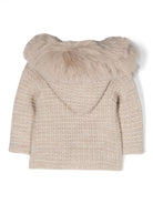 Cappotto per neonati Paz Rodriguez Kids beige con colletto in pelliccia cruelty-free 012-130943 59 PaZ RODRIGUEZ KIDS 