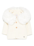 Cappotto per neonati Paz Rodriguez Kids bianco con pelliccia sintetica 012-130943 60 PaZ RODRIGUEZ KIDS 
