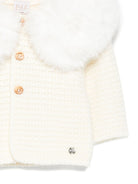 Cappotto per neonati Paz Rodriguez Kids bianco con pelliccia sintetica 012-130943 60 PaZ RODRIGUEZ KIDS 
