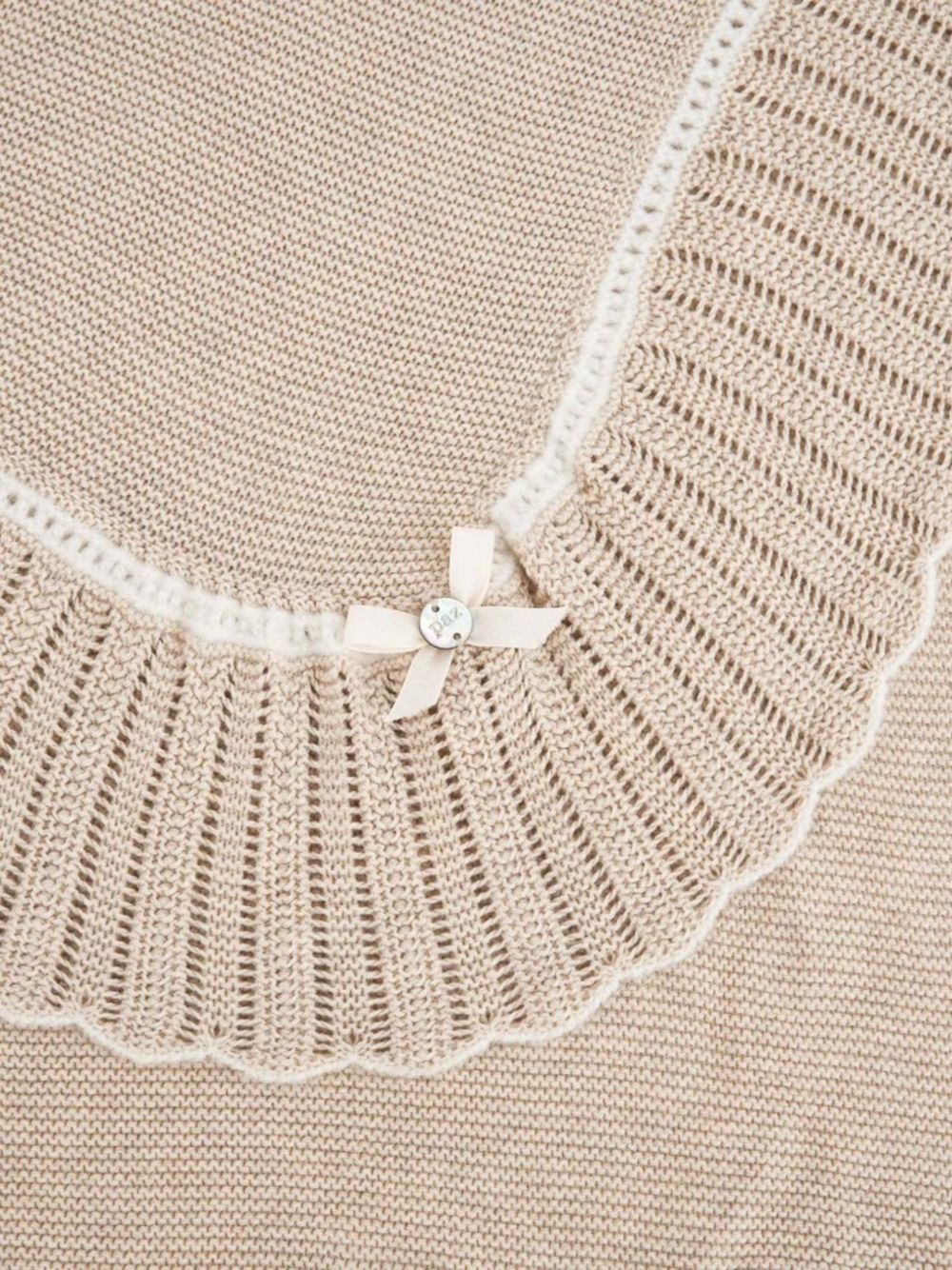 Coperta per neonata Paz Rodriguez Kids beige con orlo a smerlo 029-124039 7360 PaZ RODRIGUEZ KIDS 
