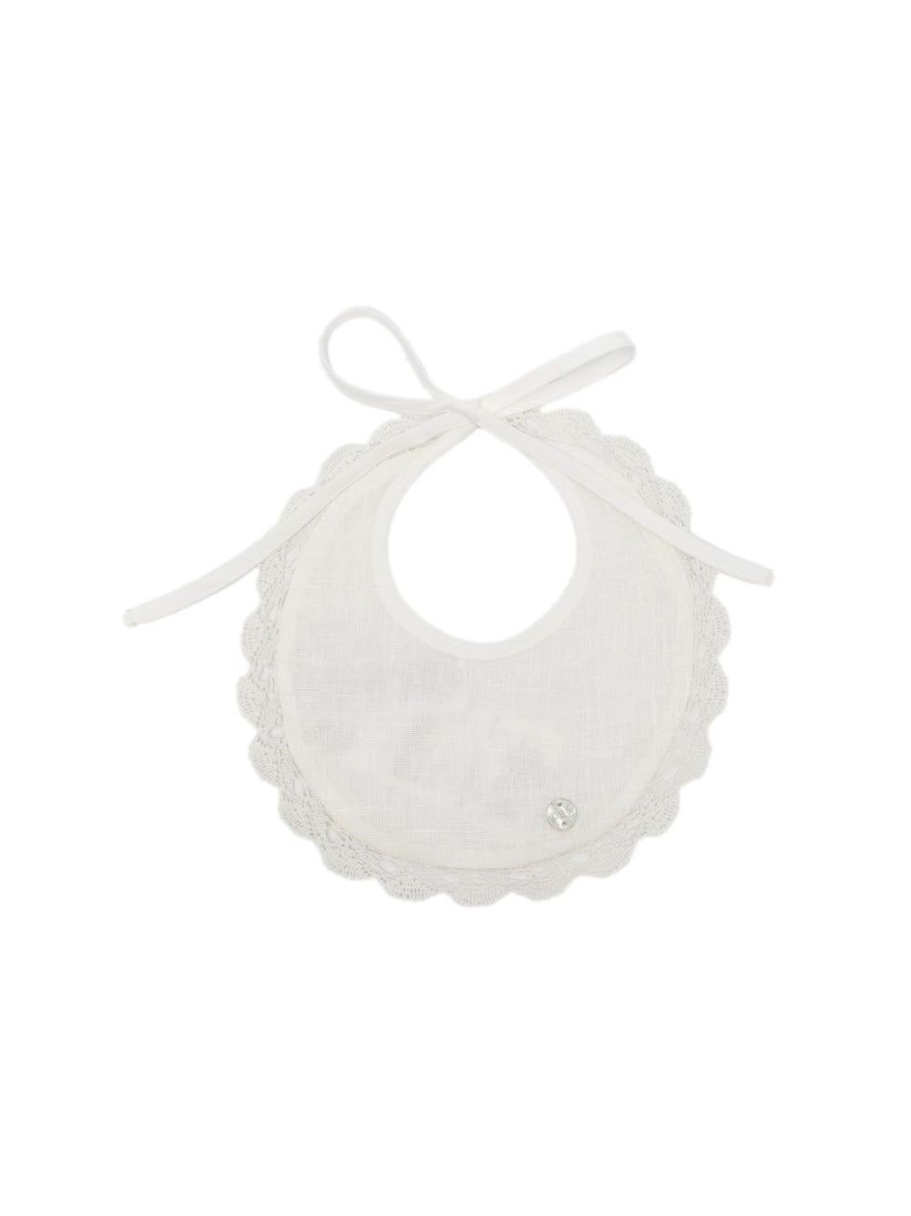Bavaglino per neonati Paz Rodriguez Kids bianco con bordo a smerlo 038-153697 60 PaZ RODRIGUEZ KIDS 