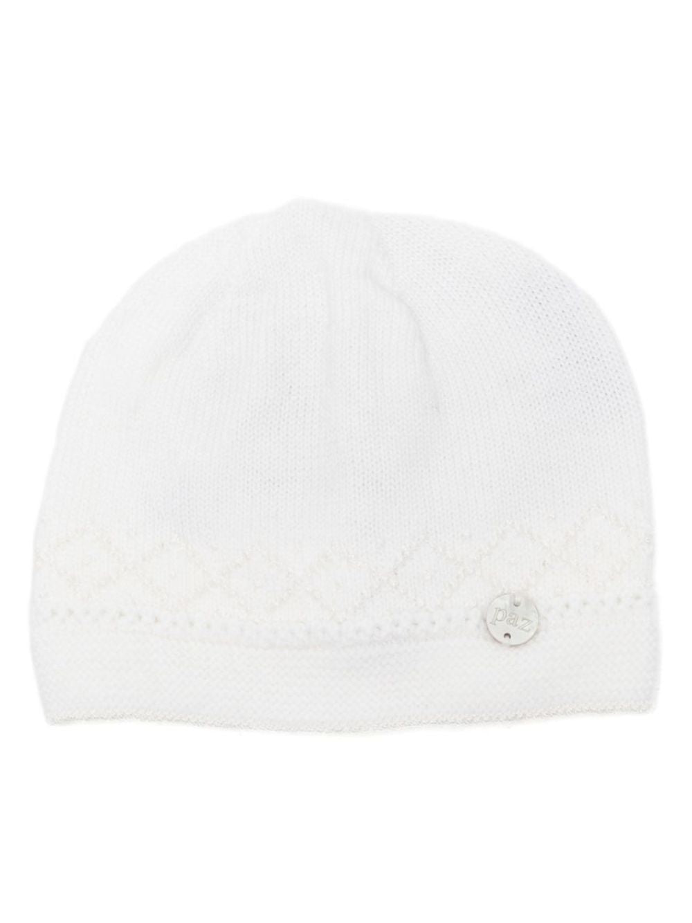 Cappello per neonati Paz Rodriguez Kids bianco con lavorazione pointelle 040-114014 6060 PaZ RODRIGUEZ KIDS 