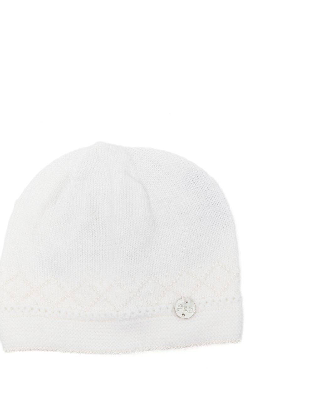 Cappello per neonati Paz Rodriguez Kids bianco con lavorazione pointelle 040-114014 6060 PaZ RODRIGUEZ KIDS 