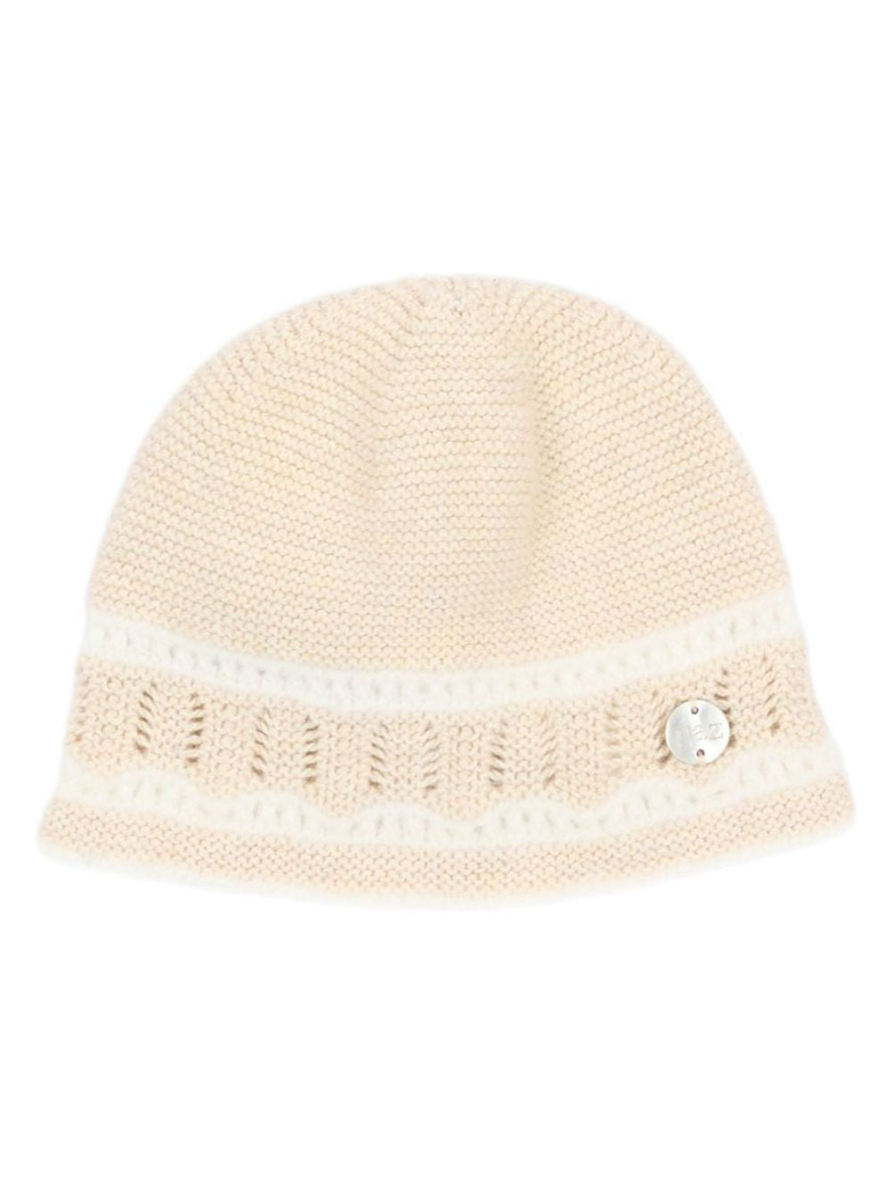 Berretto per neonati Paz Rodriguez Kids beige con lavorazione pointelle 040-124033 7360 PaZ RODRIGUEZ KIDS 