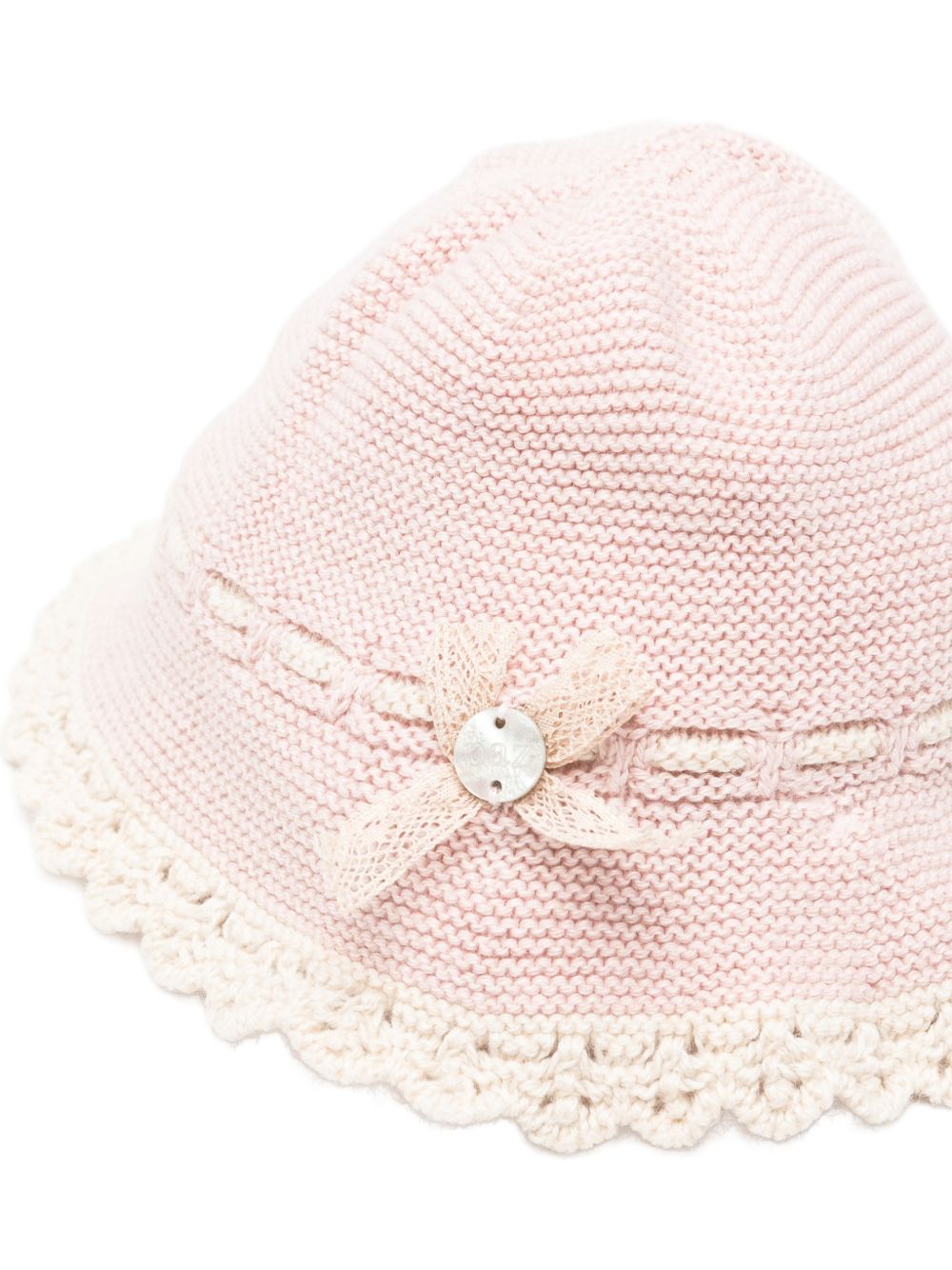 Cappello per neonata Paz Rodriguez Kids rosa con rifinitura all'uncinetto 040-124112 3273 PaZ RODRIGUEZ KIDS 