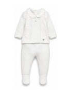 Set due pezzi per neonati Paz Rodriguez Kids bianco con colletto alla Peter Pan 103-114013 6060 PaZ RODRIGUEZ KIDS 